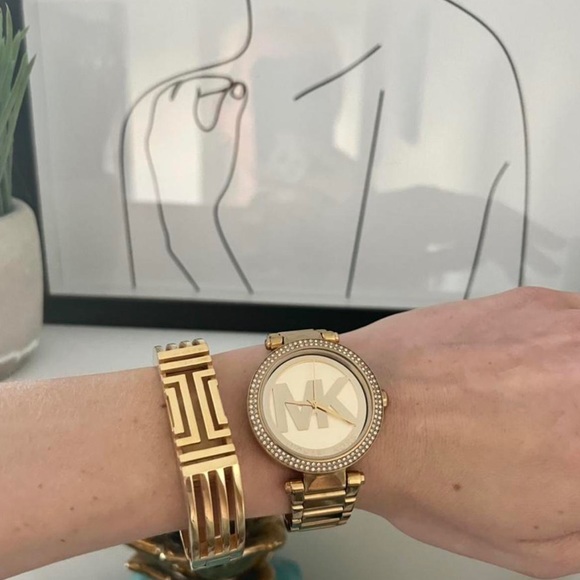 Tory Burch Fitbit Gold Hinged Bracelet - Picture 1 of 3
